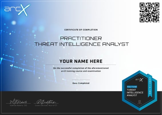 arcX Certificate
